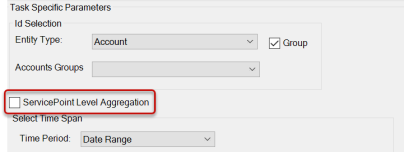 Location of the service point level aggregation option.
